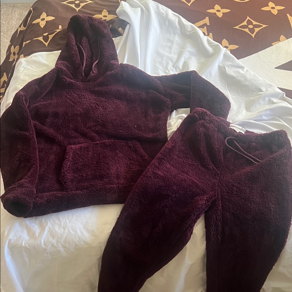 NWOT Cozy Kids Matching Set in Deep Burgundy